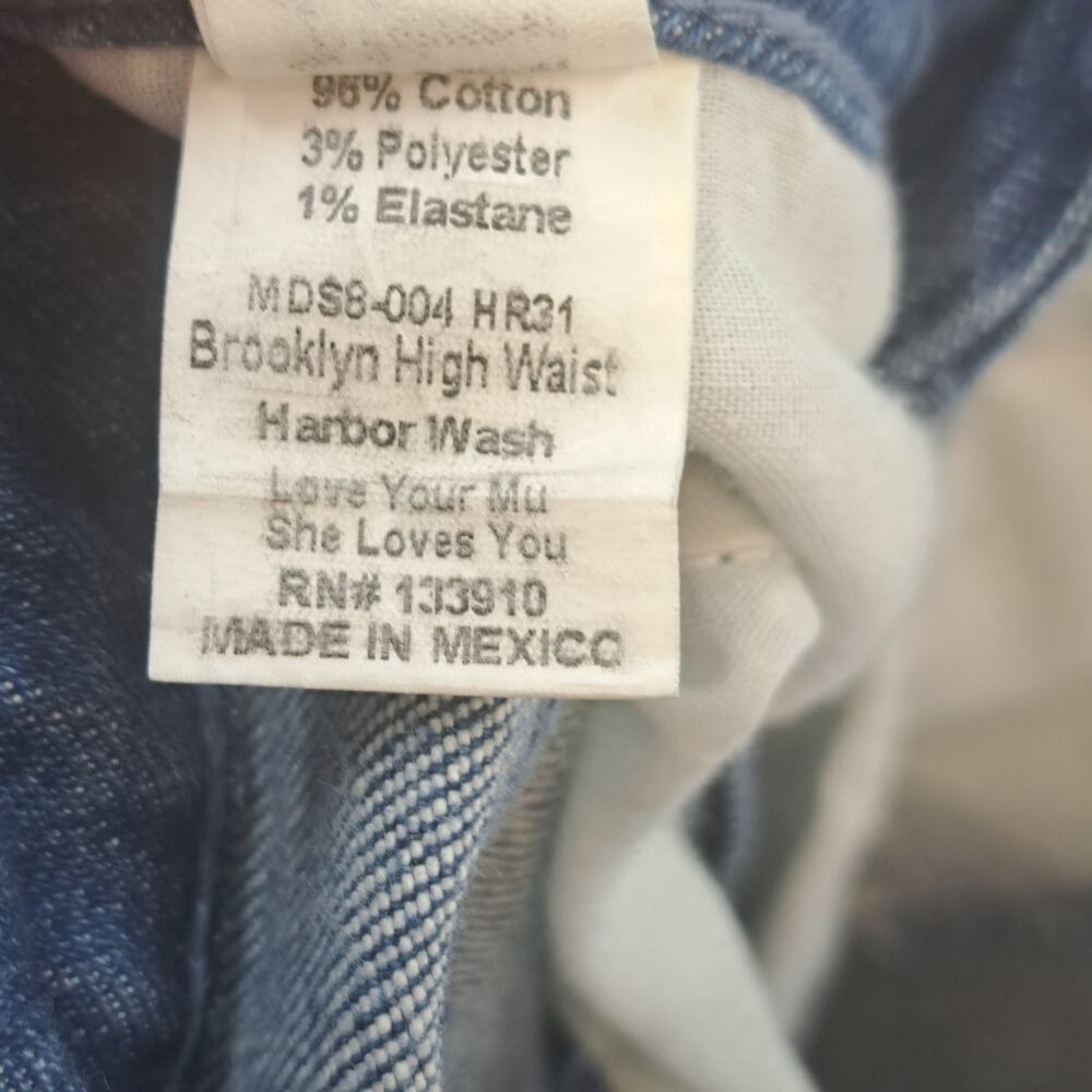 Show Me Your Mumu Brooklyn Jeans 26 High Waist‎ Distressed Fray Hem Harbor Blue - Picture 10 of 10